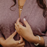 Statement ketting zoetwaterparel