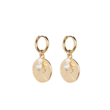 Big Elizabeth coin earrings freshwater pearls