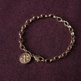 Flower coin chain bracelet