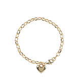 Solid heart chain bracelet