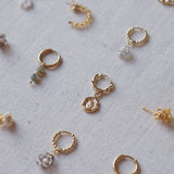 Twirled oorbellen bloem stempel