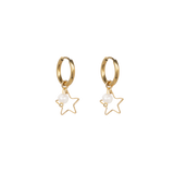 Star earrings freshwater pearl