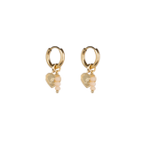Elizabeth heart coin earrings peach