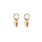 Elizabeth heart coin earrings Hessonite Garnet