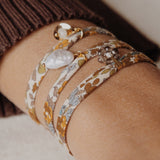 Liberty rope mixed flowers organic coin White Quartz