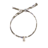 Liberty rope army green flowers freshwater pearl Smokey Quartz