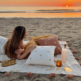 Frosted tealight holder ribbed glass mustard ♻︎