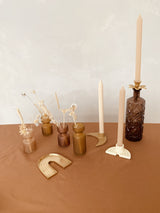 Moon candle holder mustard