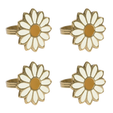 Napkin rings daisy enamel (set/4)