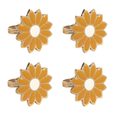 Napkin rings daisy enamel mustard (set/4)