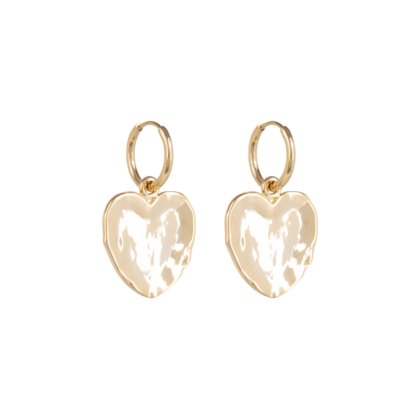 Organic solid heart earrings