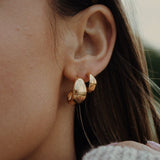 Organic half moon earrings medium