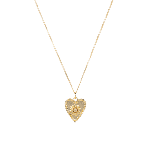 Sunflower heart necklace