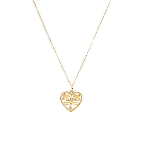 Flowers heart necklace