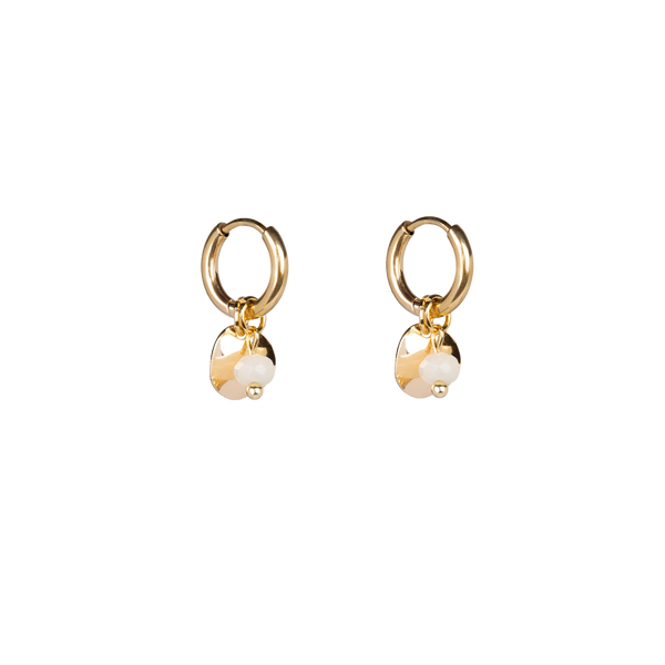 Pebble earrings White Quartz