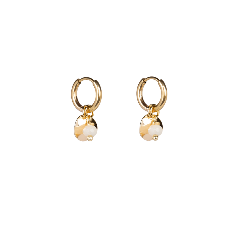 Pebble earrings White Quartz