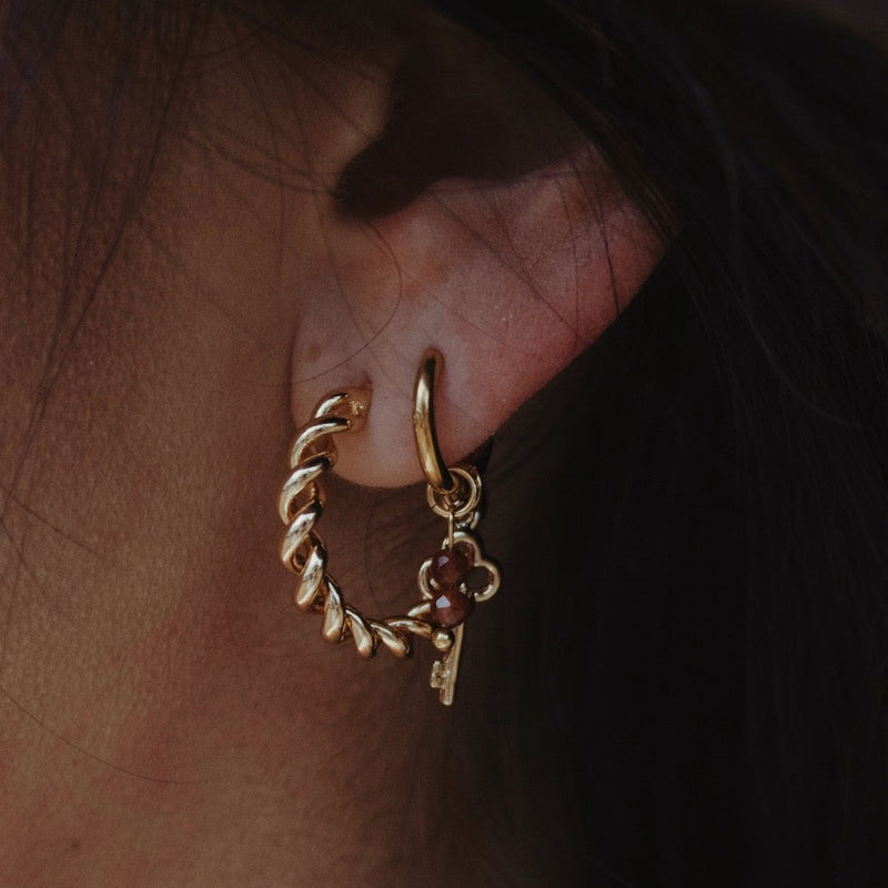Twisted half moon earrings large