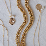Medium Elizabeth coin necklace freshwater pearls