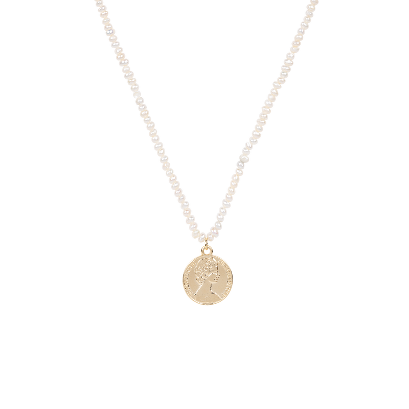 Big Elizabeth coin pearl necklace
