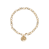 Flower coin chain bracelet