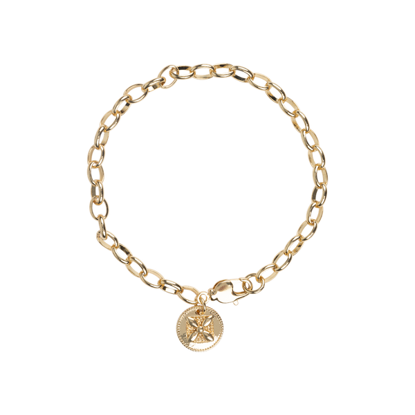 Flower coin chain bracelet