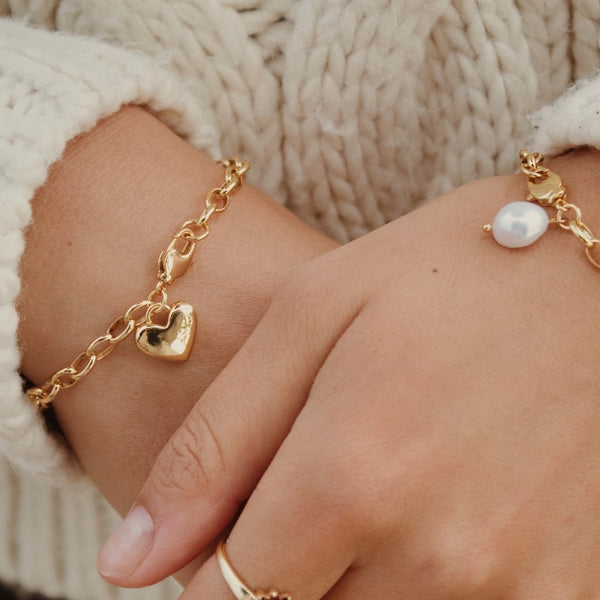 Freshwater pearl chain bracelet