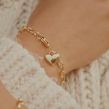 Solid heart chain bracelet