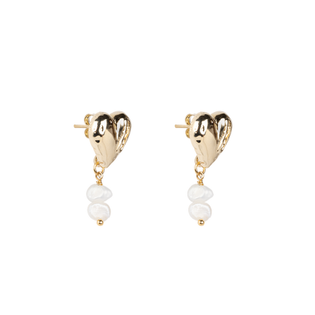 Heart shaped pearl on sale earrings