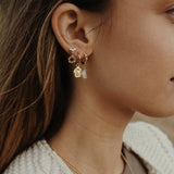 Flower stamp earrings