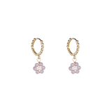 Beaded earrings flower Amethyst