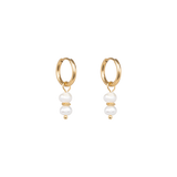 Freshwater pearl spacer earrings