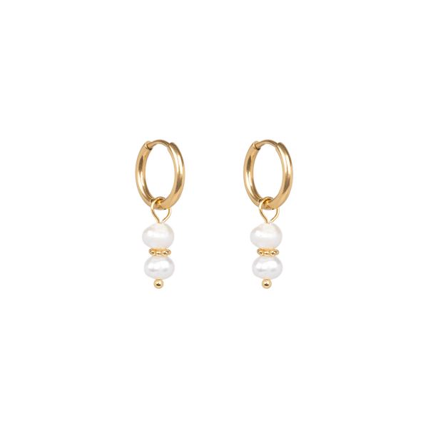Freshwater pearl spacer earrings