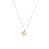 Organic daisy coin necklace freshwater pearl