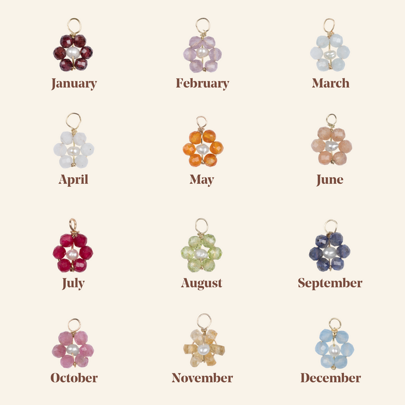 Garnet / January birth flower earrings